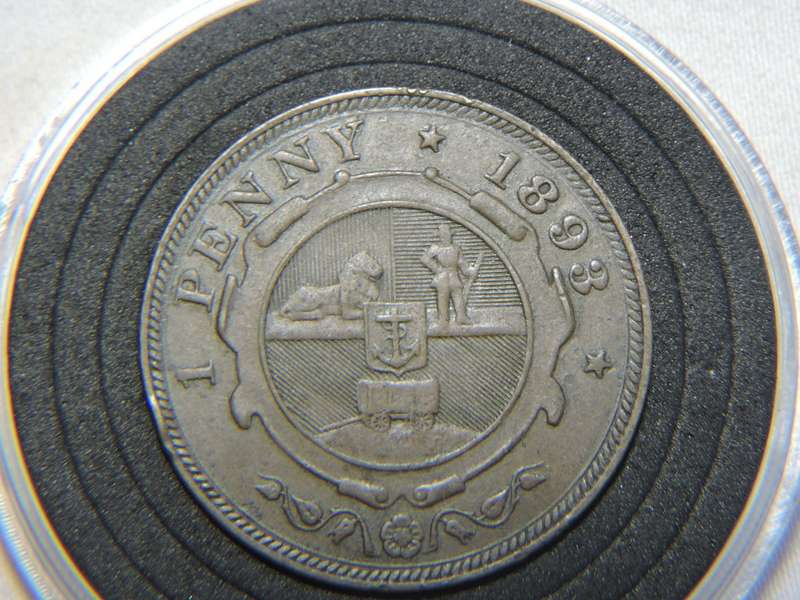 1893 ZAR 1 Penny Coin  1D   Paul Kruger coin