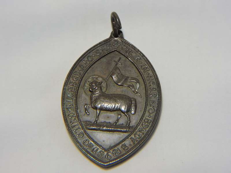 1868 Guild of St Agnus Blessed are the pure in Heart Religious TOKEN
