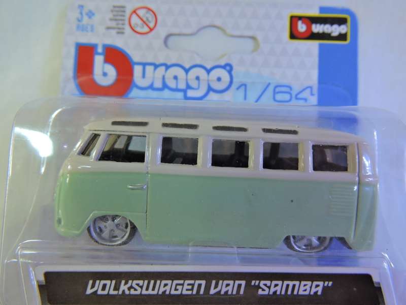 Bburago Volkswagen VW Kombi Van SAMBA ( Green & White ) like Hot Wheels