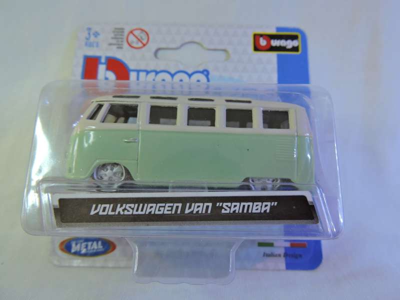 Bburago Volkswagen VW Kombi Van SAMBA ( Green & White ) like Hot Wheels