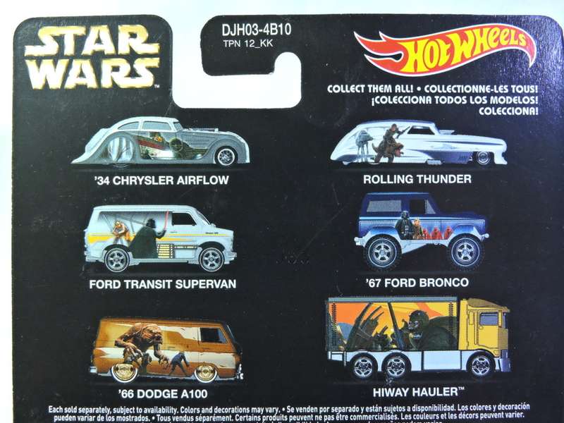 Hot Wheels FORD Transit Supervan ( Star Wars ) Full metal with Real Rider tyres.   Awesome detail.