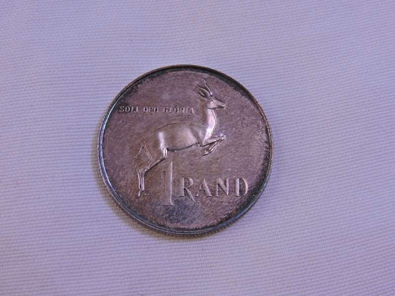 Proof 1990 R1 Silver Coin Springbok in SA Mint blue box  ,925 Silver content