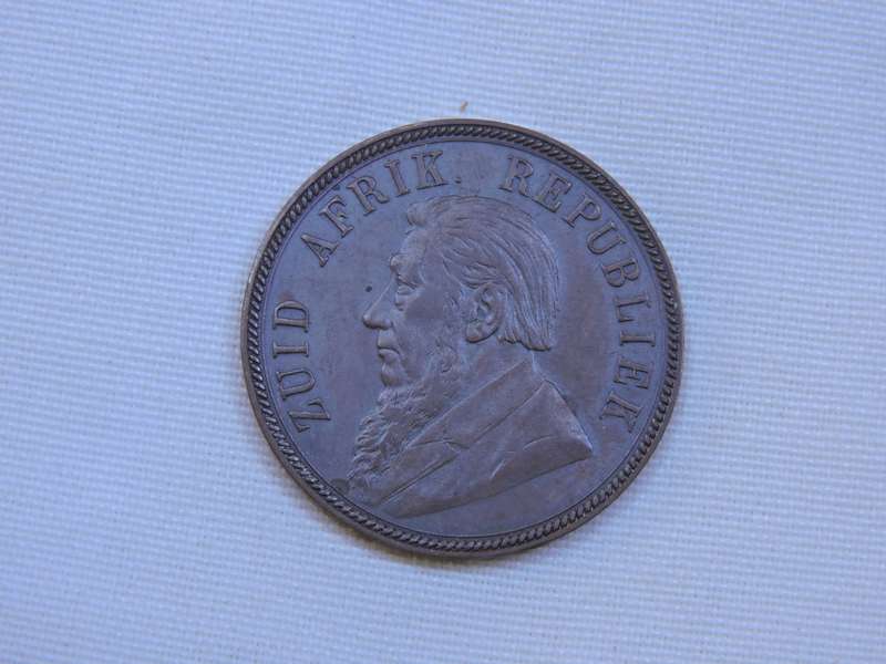 1894 ZAR 1 Penny Coin  1D Bronze Paul Kruger Coin LOW MINTAGE