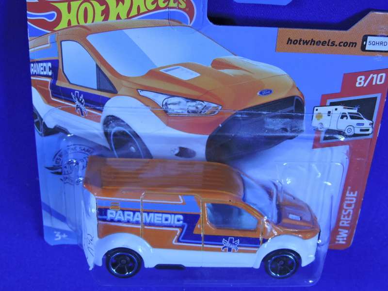 Hot Wheels FORD Transit Connect Van ( Paramedic Orange ) HW Rescue