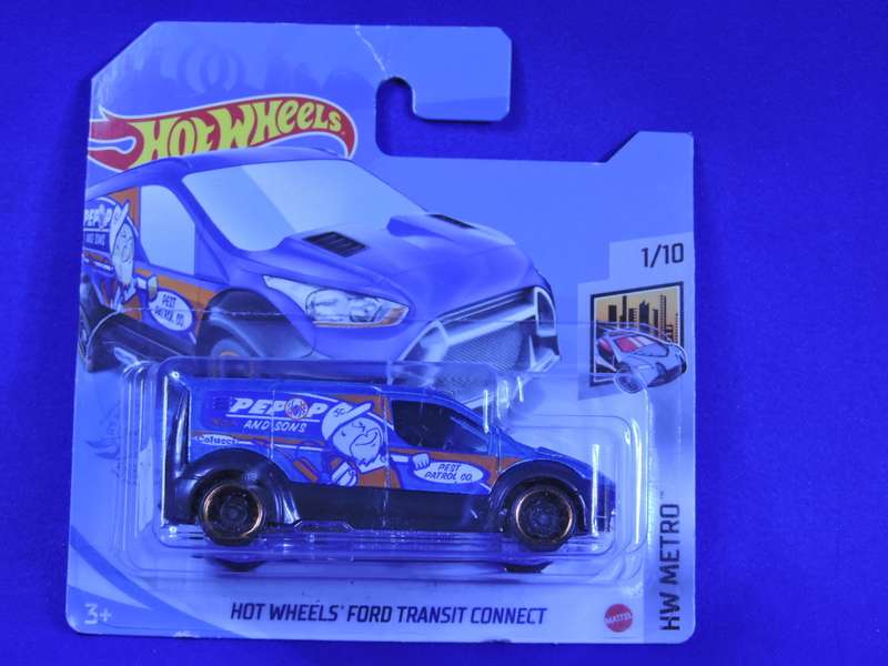 Hot Wheels FORD Transit Connect Van ( Blue )  Pest Control
