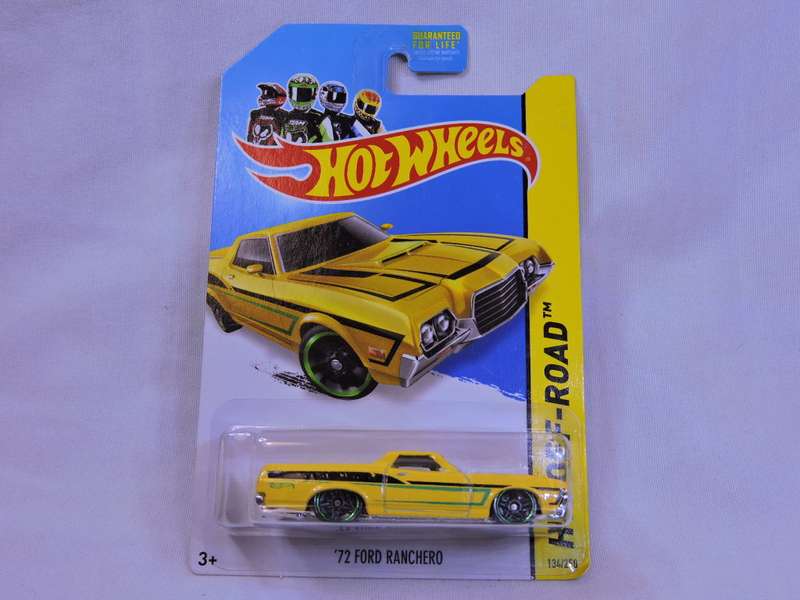 Hot wheels FORD Ranchero ( Yellow black & Green stripe ) Long Card