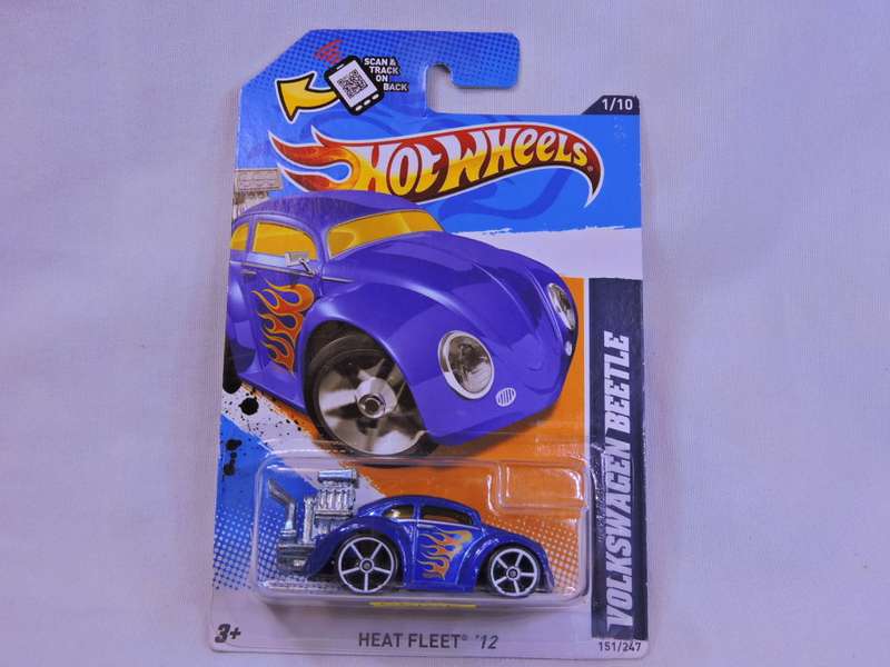 Hot Wheels Volkswagen VW BEETLE ( Medium Blue ) Heat Fleet Long Card