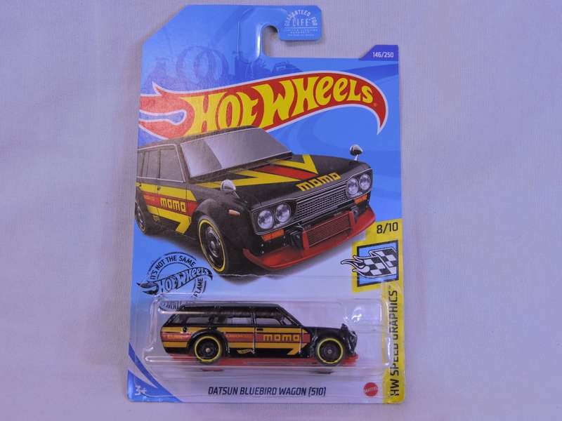 Hot Wheels DATSUN Bluebird Wagon ( Black MOMO )  Long Card Like Nissan