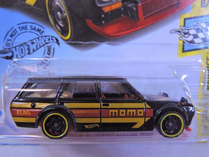 Hot Wheels DATSUN Bluebird Wagon ( Black MOMO )  Long Card Like Nissan