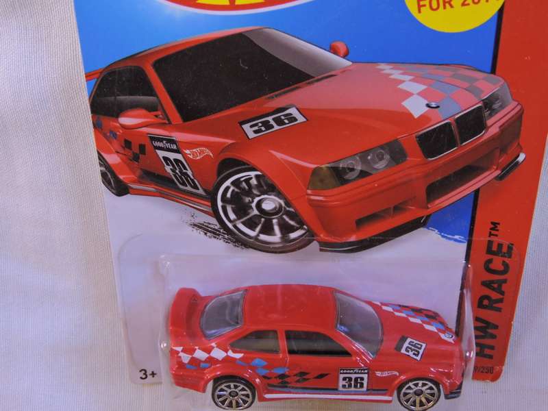 Hot Wheels BMW E36 M3 Race ( Red #36 ) Dolphin shape