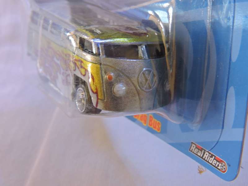 Hot Wheels VW Volkswagen T1 Drag Bus Kombi  ( Silver ) Full metal with Real Riders