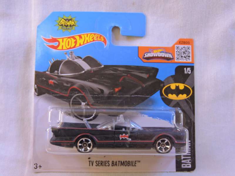 Hot Wheels TV Series BATMOBILE  ( Black, Red Pin strip & clear windows )  Batman