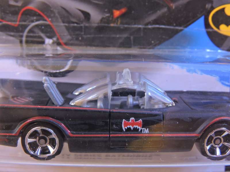 Hot Wheels TV Series BATMOBILE  ( Black, Red Pin strip & clear windows )  Batman