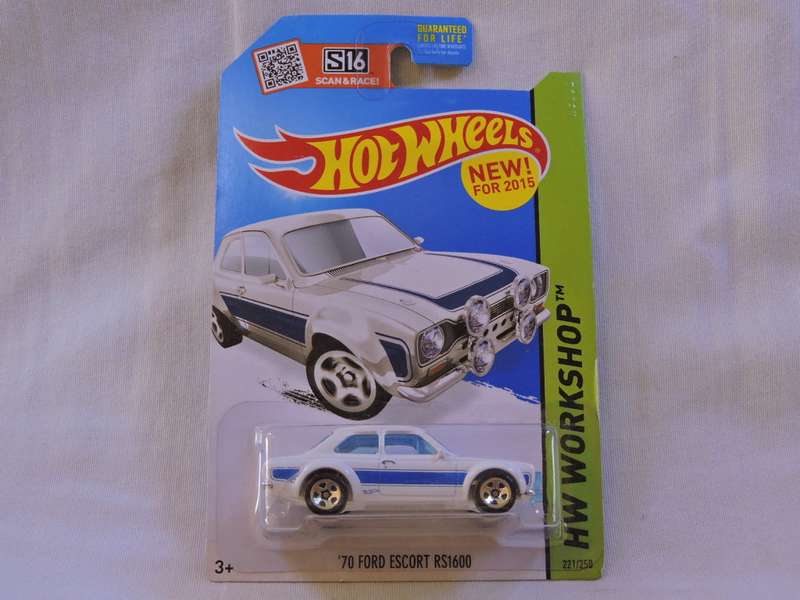 Hot Wheels  FORD Escort RS 1600 ( White blue stripe )  Long Card