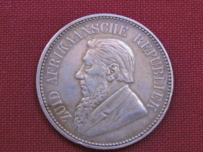 1897 ZAR 2 1/2 Shillings ( 2/6 Half Crown ) Paul Kruger .925 Sterling Silver coin