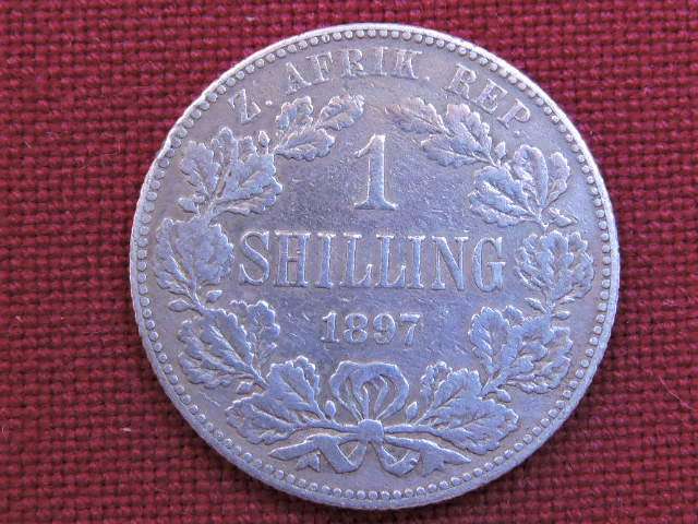 1897 ZAR 1 Shilling ( 1 Shilling ) Paul Kruger .925 Sterling Silver coin
