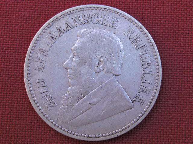 1897 ZAR 2 1/2 Shillings ( 2/6 Half Crown ) Paul Kruger .925 Sterling Silver coin