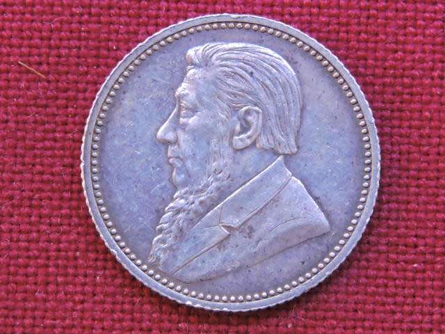 1893 ZAR 6d Sixpence Paul Kruger .925 Sterling Silver coin
