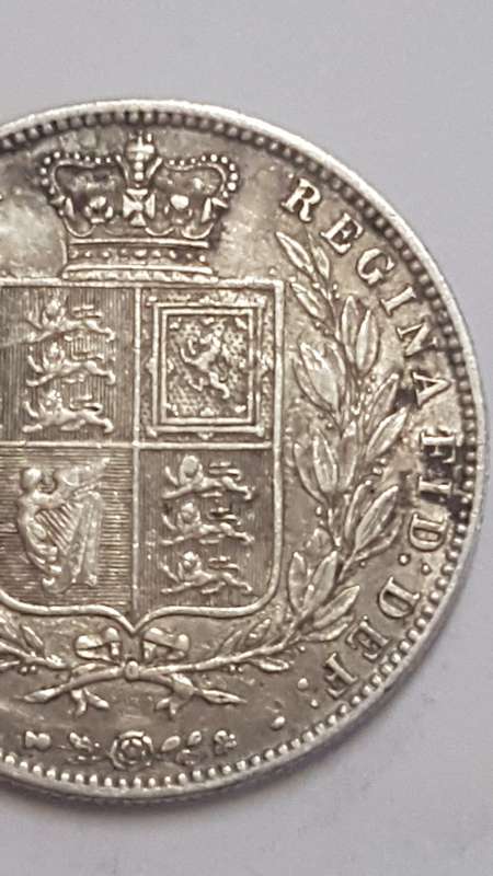 1874 British Half Crown Silver Coin