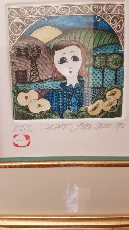 Johan Smith Original Art Colour Etchings Pair Susara and Natasha