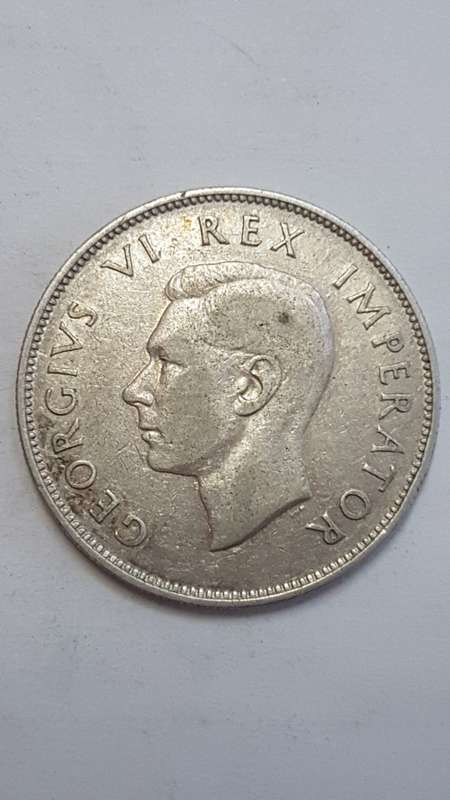 1946 South Africa half crown silver coin 2.5 shillings RARE mintage 11388  # REDUCED #..