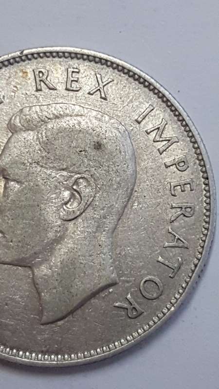 1946 South Africa half crown silver coin 2.5 shillings RARE mintage 11388  # REDUCED #..