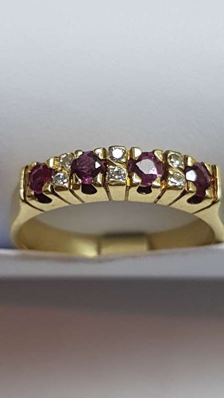 18ct Gold Diamond and Ruby Eternity Ring