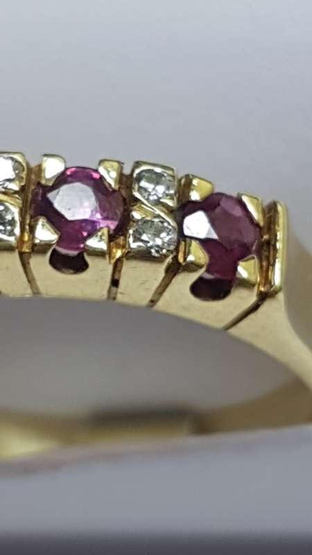 18ct Gold Diamond and Ruby Eternity Ring