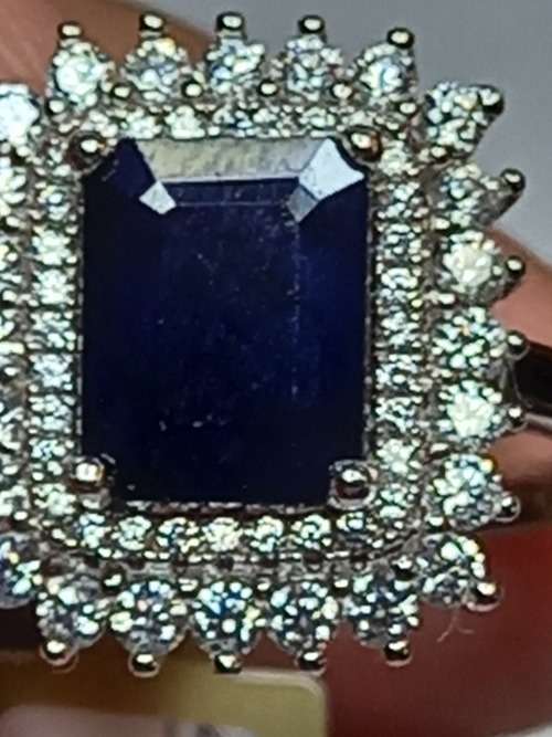 Classical Sterling silver and Sapphire ring