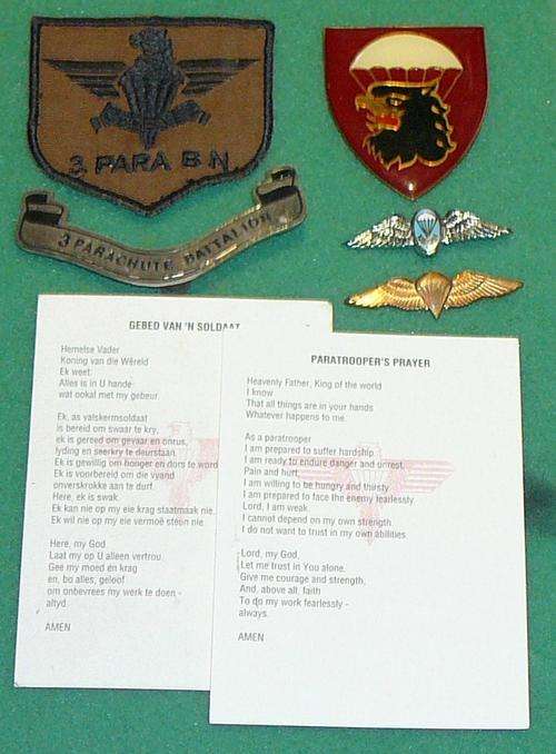 SADF3 PARACHUTE BATTALION  PARATROOPER LOT