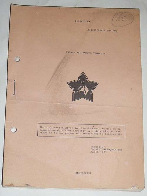 SADF UNIMOG & BUFFEL OPERATORS MANUAL