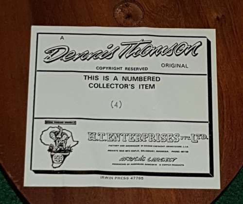 RARE RHODESIAN LIMITED EDITION OPS FAVOUR PLAQUE