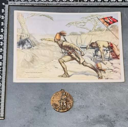 ITALIAN COLONIAL ASKARI MEDAL & POSTCARD