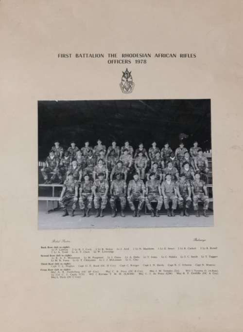 1 st BATTALION RHODESIAN AFRICAN RIFLES OFFICERS 1978 ORIGINAL CLASS PHOTO