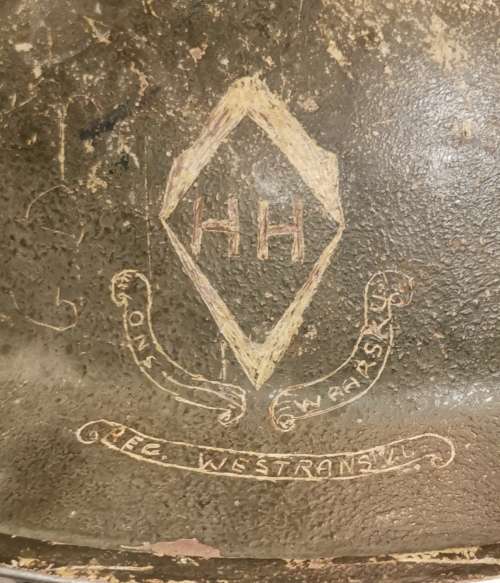SOUTH AFRICAN MK11 STEEL HELMET UNIT MARKED