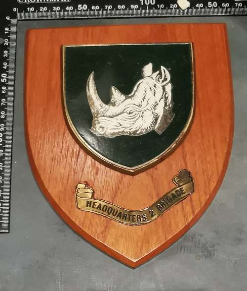 RHODESIAN HQ 2 BRIGADE PLAQUE