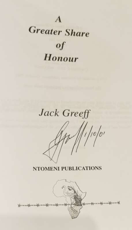 A GREATER SHARE OF HONOUR-JACK GREEFF
