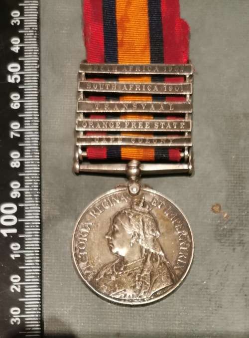 UK BOER WAR ,QUEENS SA MEDAL 5 BAR ,RFA