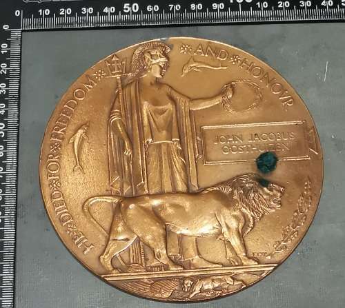 WW1 NAMED DEATH PENNY FRENCH CAMPAIGN