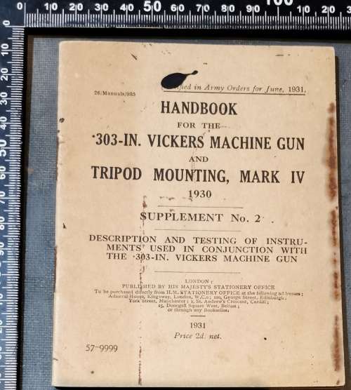 VICKERS MACHINE GUN HANDBOOK and RHODESIAN MG UNIT PHOTOS