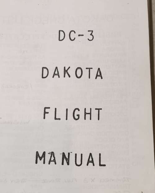 RHODESIAN AIR FORCE DC-3 MANUALS