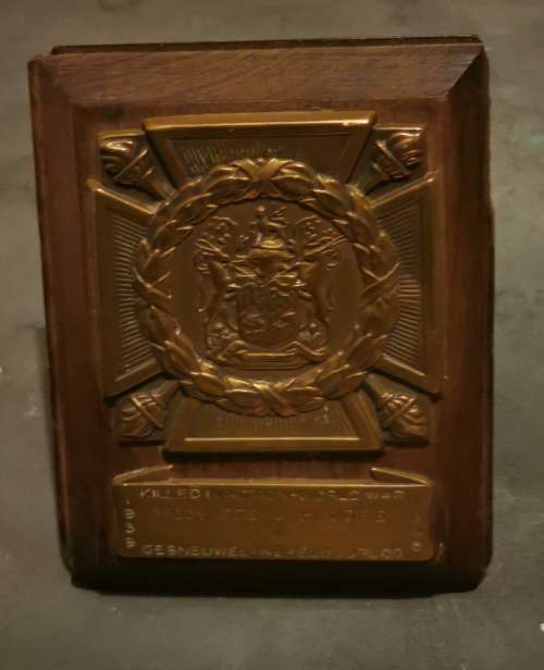 WW2 KILLED IN ACTION, EL ALAMEIN DEATH PLAQUE & REPRINT DOCUMENTS FOR MAN