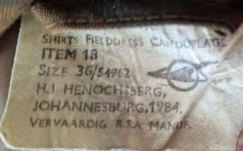 SOUTH AFRICAN RAILWAY POLICE CAMO SHIRT