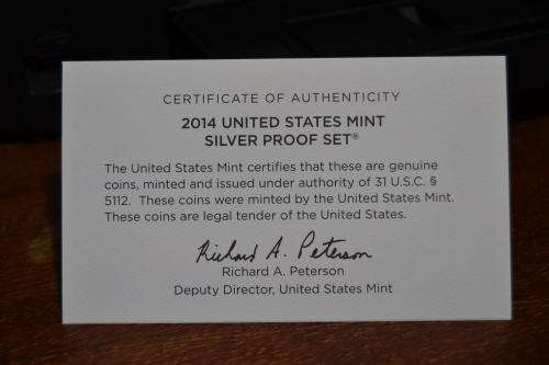 2014 United States Mint Silver Proof Set