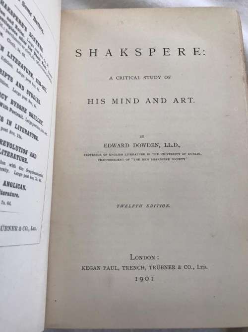 Shakspere, a critical study of his Mind and Art - Edward Dowden