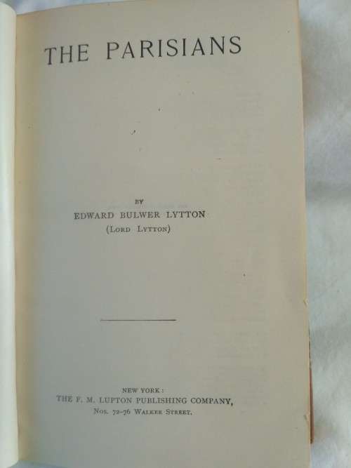 Bulwers Novels:The ParisiansThe Pilgrims - Edward Bulwer Lytton