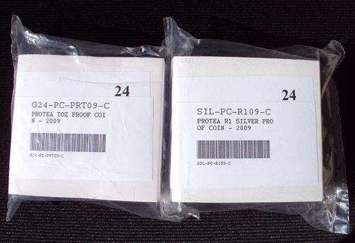 **PROTEA - LOW NUMBER>> SEALED PROOF GOLD / SILVER COMBO>> 2009 NATIONAL ANTHEM TENTH & R1 SILVER **