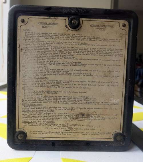 Vintage Electrical Measuring Instrument UNIVERSAL AVOMETER MODEL B