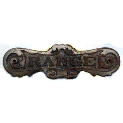 range stove plate vintage sign machine badge