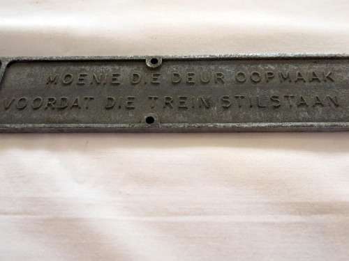 South African Railway sign DO NOT OPEN THE DOOR transport collectible plaque plate vintage SAR